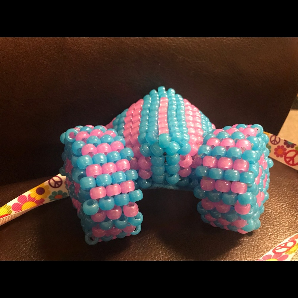 Adorable mask.. pink and blue Festival mask